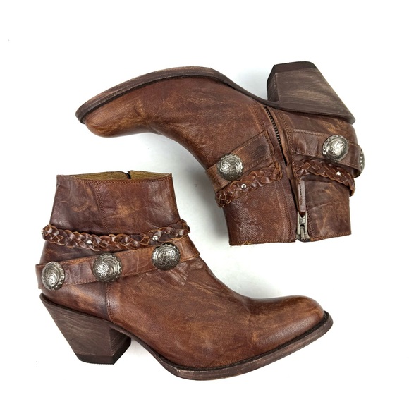 Idyllwind Ankle Boots 7 Brown Leather Charm Western Boho Miranda Lambert Bootie - Picture 8 of 13